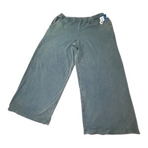 Arizona Teal Acid Washed Extra Wide-Leg Lounge Sweatpants Size XL